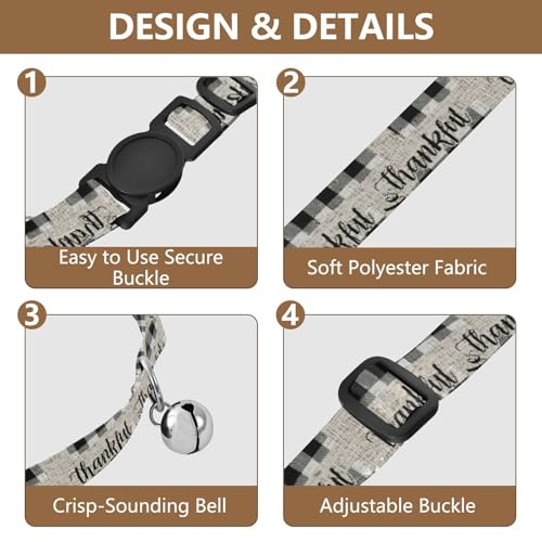 Plaid Easy to Wear Kitten Collars 2 Pack Soft Cat Collar - color: Plaid