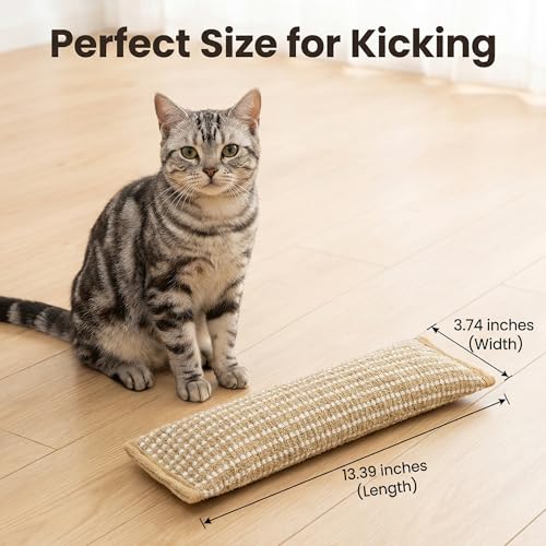Catnip Chew Toy, Set of 3 Catnip Pillow Toys, Soft Sisal Material, Filled with Organic Catnip, Interactive Indoor Scratching and Chewing, Relief Promotes Healthy Playtime for Cats