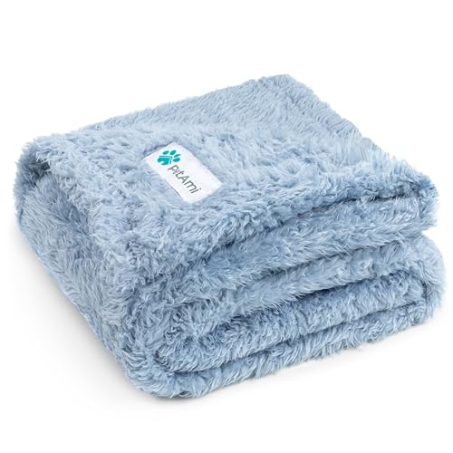 PETAMI Fluffy Fleece CAT and Dog Throw Blanket, Blue, Medium - color: Blue, size: Medium (29x40)