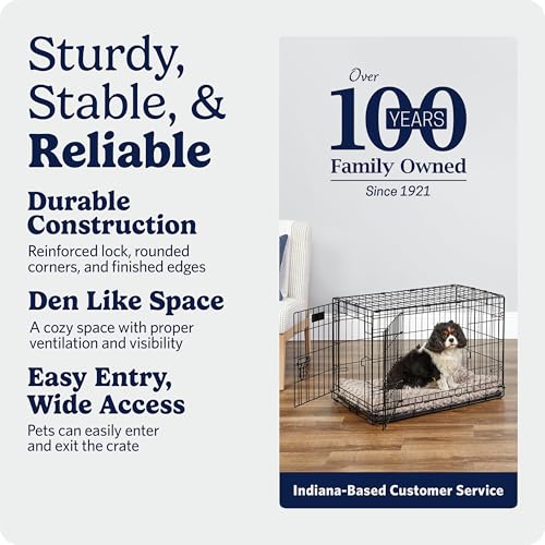 MidWest Homes for Pets 30-Inch iCrate for Medium Breeds, 21-40 lbs, Single Door Folding Dog Crate with Divider Panel, Leak-Proof Tray & Secure Latch, Portable, Durable & Easy to Assemble - size: 30.7"L x 19.3"W x 21.5"H