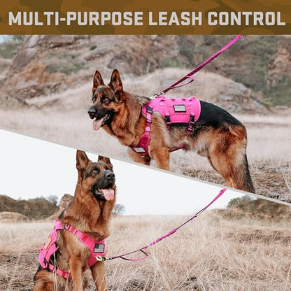 Dog Harness Medium Sized,Tactical Dog Harness with Handle,No Pull Military Style Service Dog Vest with Pockets Adjustable for Medium Large Dogs,Hot Pink,Chest 22-35" - color: Hot Pink, size: M:Chest 22-35",Fit 30-80lbs