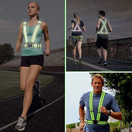 Chiwo Reflective Vest Running Gear 2Pack, High Visibility Adjustable Safety Ves for Night Cycling,Hiking, Jogging,Dog Walking - color: Color Ornage