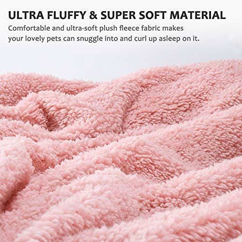 Pink Large Dog Blanket, Super Soft Fluffy Sherpa Fleece Dog Couch Blankets and Throws for Large Medium Small Dogs Puppy Doggy Pet Cats, 50x60 inches - color: Pink