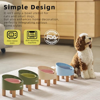 MS!MAKE SURE Cat Bowls, Adjustable Elevated Ceramic Cat Bowls with Anti-Slip Rubber Pad, Splash Guard, Lead & Cadmium Free, Whisker Friendly, for Puppies & Cats - 5.1" Wide, 295ML (10 oz), Pink-Green - color: SR-Pink Green