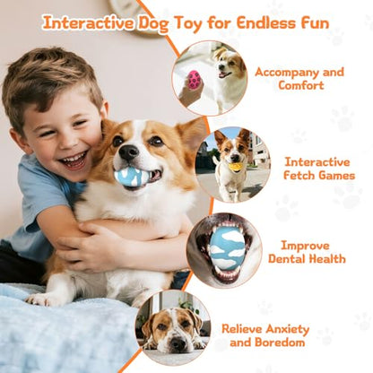 Squeaky Dog Toys, Soft Chewing Dog Balls, 9 Pcs Interactive Squeak Fetch Playing Pet Toy, Durable Bouncing Toys to Keep Them Busy, 2.6" Egg Ball for Puppies Small Breeds - style: 9 Pack