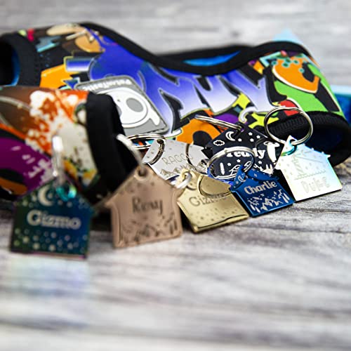 Personalized Dog Tag with 5 Lines of Custom Deep Engraved Durable Stainless Steel Pet ID Name Tag Designer Small Size House - size: Small, style: House