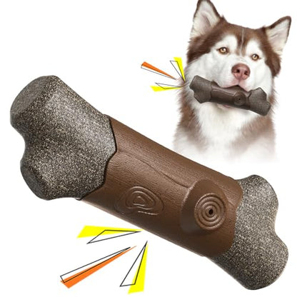 LiuMelinda Dog Chew Toys for Aggressive-Chewers - Indestructible Dog Toy for Aggressive Chewer，Tough Chew Toys for Dogs （Rubber Log-Branches） - color: 07-Log-Branches