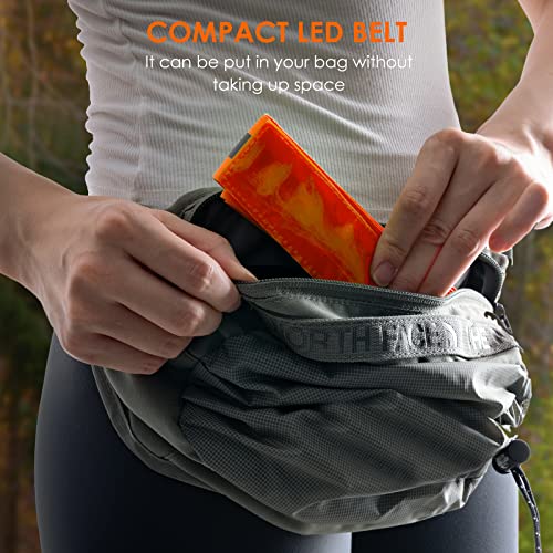 LED Belt Reflective Sash for Walking at Night, High Visibility Adjustable Night Running Safety Gear Rechargeable LED Light Up Running Belt Reflective Gear for Runners Walkers Men Women - color: orange