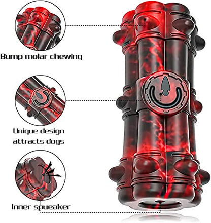 Indestructible Chew Toy for Aggressive Large Medium Breed Dogs - Squeaky, Interactive, Tough Durable Toothbrush for Dog Birthday - color: ZD Redblack