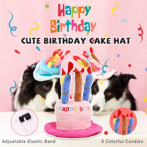 lilfrd Dog Birthday Toys Girl, Squeaky Plush Birthday Cake Hat Bandana, Birthday Gifts for Small & Medium Dog, 9 Pack Pink - style: Pink Birthday Pack