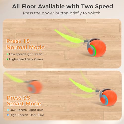 Automatic Interactive Cat Toy Ball with 3 Tails，Rechargeable Moving Cat Toy for Indoor Cats，Cat Toys Balls for Indoor Cats|Fun Interactive Cat Toys & Perfect Cat Gifts，cat ChaCe Toy，Motion Activated