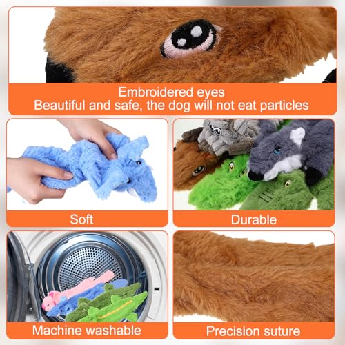 Outus 20 Pcs No Stuffing Dog Squeaky Toys Bulk for Aggressive Chewers, Crinkle Teething Chew Plush Toys for Small Medium Large Pet Gift, 20 Styles(Classic Style) - style: Classic Style