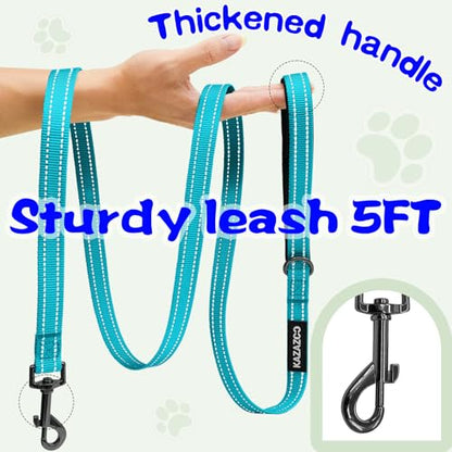 Kazazoo No Pull Small Dog Harness and Leash Set, Adjustable Puppy Soft Vest Harness with Breathable Mesh Padded, Reflective Lightweight Harness with Buckle for Small Medium Dogs, Blue M - color: Yellow&Blue, size: M