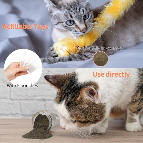 Premium Catnip for Cats & Kittens – Cold-Processed, High Potency Nepetalactone, 100% Pure Organic Leaf-Only Catnip for Toys, Scratchers, Refills, Stimulates Play & Protects Furniture - 45g - size: 45g