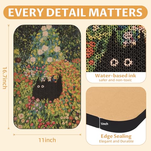 Art Cat Scratcher, Wall-Mountable Cat Scratching Board, Cat Wall Scratcher 16.7x11x1 Inch Cat Scratch Pad and Cat Scratchers for Indoor Cats Toy Furniture Protector（Flower Garden） - color: Flower Garden