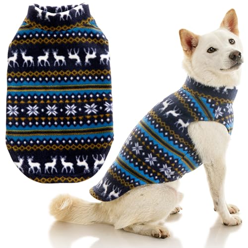 Gooby - Stretch Fleece Vest, Pullover Fleece Vest Jacket Sweater for Dogs, Reindeer Blue, X-Small - color: Reindeer Blue, size: X-Small Length (7")