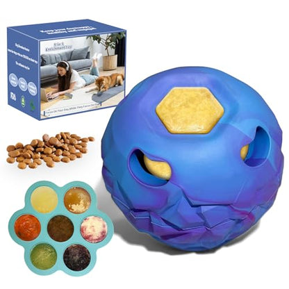 5-in-1 Dog Toy, Frozen Dog Treats to Keep Dogs Busy, Interactive Treat Dispensing Dog Toy Puzzle, Interactive Chew Toys for Puppy Small Medium Dog, Power Chewer, Durable Rubber-Easy to Clean (small) - color: Blue, size: Small