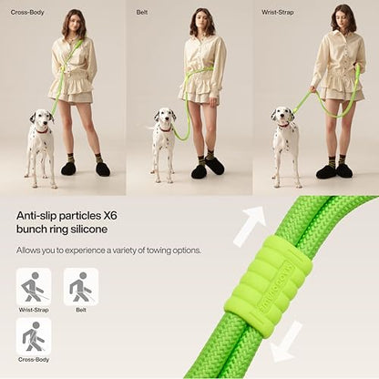 Hands Free Dog Leash, 5-in-1 Adjustable Waist Training Leash for Walking& Hiking – Dual Lead Rope with Padded Handle,MGBR Rotating Metal Clip (Classic-Lemon Zest) - color: Classic-Lemon Zest-5Ft