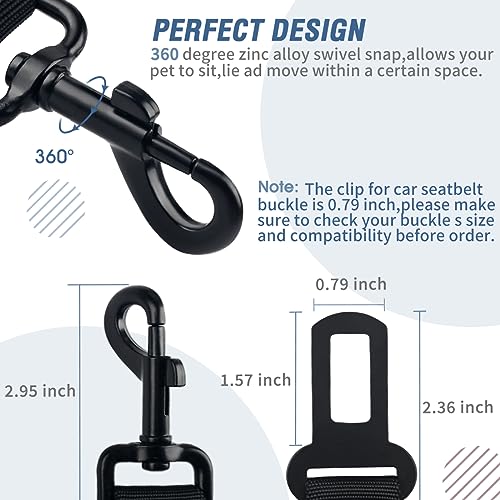 Dog Seat Belt,3 Piece Set Retractable Dog Car Adjustable Seatbelts for Vehicle Nylon Pet Safety Heavy Duty & Elastic & Durable Car Harness for Dogs - color: Set 07-Black+Grey Blue