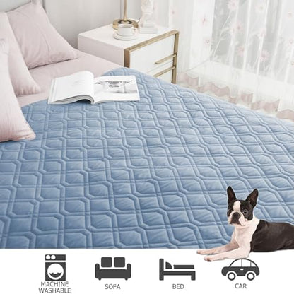 Ameritex Waterproof Dog Bed Cover Pet Blanket for Furniture Bed Couch Sofa Reversible - color: Stoneblue+violetblue, size: 30x53 Inch (Pack of 1)