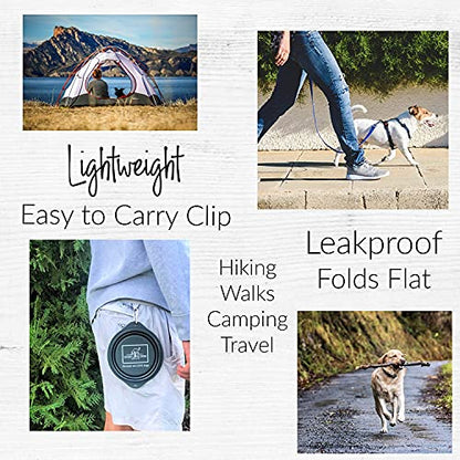 Lucky Love Dog Travel Bowl, Collapsible Compact Water Dog Dish (Grass) - color: Grass