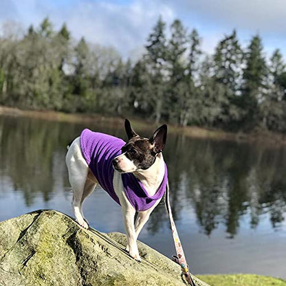 Gooby Fleece Vest Dog Sweater - Lavender, Medium - Warm Pullover Fleece Dog Jacket with O-Ring Leash for Small to Medium Dogs - color: Lavender, size: Medium (Around 11-lb)