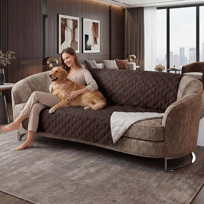 Large Waterproof Dog Bed Cover & Furniture Protector - Reversible, Non-Slip Pet Blanket for Bed, Sofa, Couch - Machine Washable - 30x30 Inches, Coffee - color: Coffee