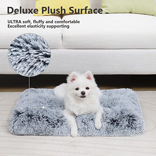Vonabem Small Dog Bed Crate Pad 24 inch, Washable Puppy Bed, Soft Plush Pet Crate Beds, Anti-Slip Cat Bed, Dog Mats for Sleeping, Kennel Pad Grey - color: Grey, size: 24.0"L x 18.0"W x 2.0"Th