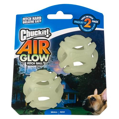 Chuckit! Air Glow Fetch Ball Dog Toy, Small (2 Inch) Pack of 24, for Breeds 0-20 lbs - size: Small (Pack of 12)