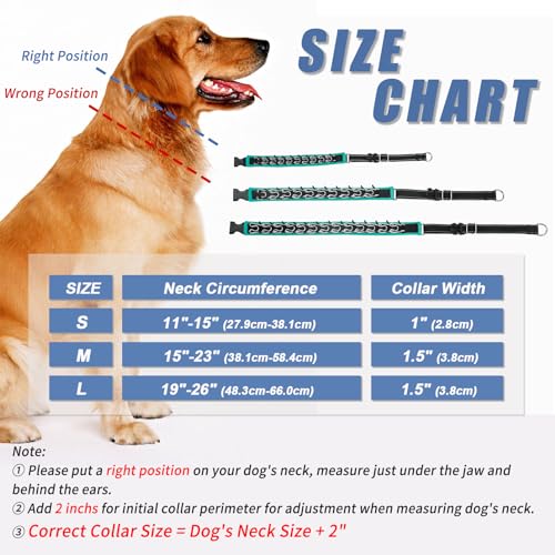 Martingale No Pull Dog Collar - Heavy Duty Nylon With Buckle, Adjustable Anti Pull Reflective Slip Collar for Large Medium Small Dog Training Walking M Green - color: Black Green, size: M (15"-23" Neck, 1.5" Wide)