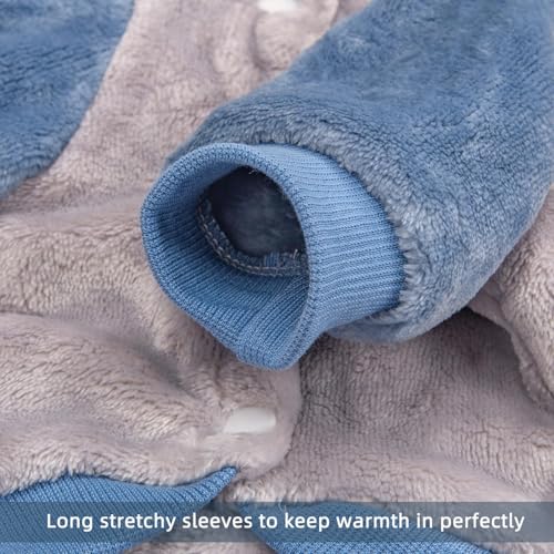 FabriCastle Dog Hoodie Sweater for Small Dogs Boy and Girl, Dog Clothes S XS XXS Puppy Sweatshirt, Pet Outfit, Cat Clothing Super Soft Warm Snap On Closure (Lightgrey-Blue, XX-Small) - color: Lightgrey-Blue, size: XX-Small