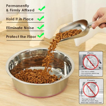 WEDAWN Deep Stainless Steel Non-Skid Dog and Food Bowls, Each Holds Up to 4 Cups, Set of 2 Packs(6.9 x 2.2 Inches) - color: Blue&Roes Red, size: 4 Cup for Small Pet
