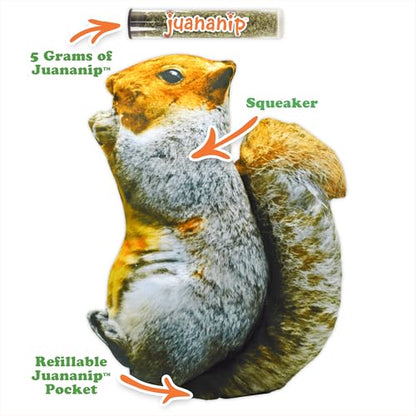 Doggijuana Refillable Juananip Toy Bundle | Squirrel Bundle | Funny Dog Toy Plush with Catnip and Refill | Calming Aid for Dogs | Interactive Chew Toy for Play - style: Squirrel