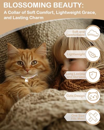 GoldTiger Graffiti Cat Collar with Breakaway and Cute Cat Charm，Adjustable Size 7.87~11.81 Inches for Medium to Small Cats (White) - color: White