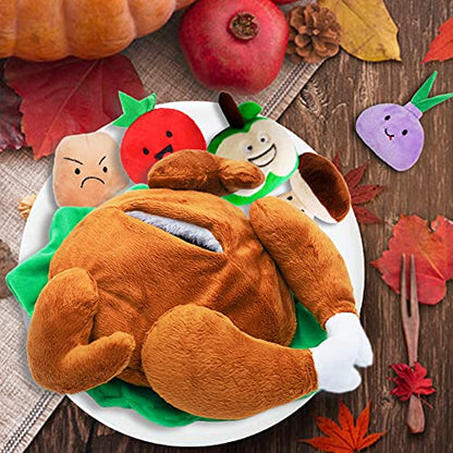 Hide and Seek Dog Toys, Turkey Squeaky Interactive Puzzle Dog Toys for Boredom and Stimulation, Dog Enrichment Toys for Small and Medium Dogs - style: J-Turkey