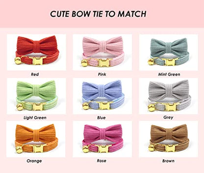 Personalized Cat Collar with Engraved Name and Phone Number - Customizable Kitten Collars for Boys and Girls (Stripe Velvet) - color: Stripe Velvet