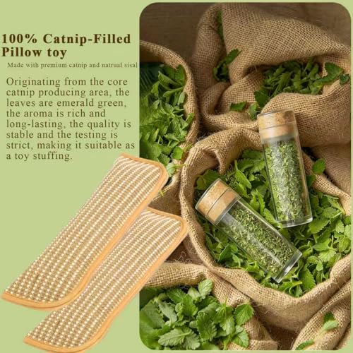 Catnip Chew Toy, Cat Toys Pack of 5 with 3 Lamb-Scented Wool Balls, Interactive Catnip Chew Toy, Soft Sisal Material, 6000mg of Catnip, Suitable for Indoor Scratching, Chewing, and Teething