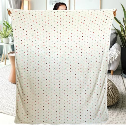 Dog Blankets for Large Dogs, 1 Pc Dog Blanket Washable, Soft Fluffy Flannel Pet Blanket Mat Cover for Bed Couch, Cute Print Puppy Blanket 60" x 50" - color: Light White-1 Pc