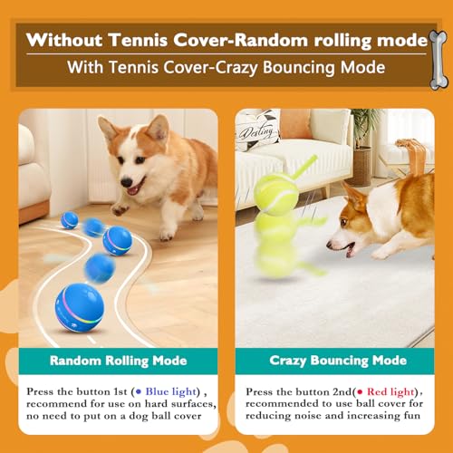 PetDroid Interactive Dog Toys Dog Ball,[Newly Upgraded] Durable Motion Activated Automatic Rolling Ball Toys for/Small/Medium/Large Dogs,USB Rechargeable (Blue) - color: Blue