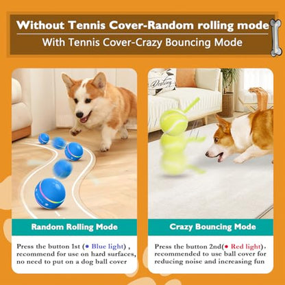 PetDroid Interactive Dog Toys Dog Ball,[Newly Upgraded] Durable Motion Activated Automatic Rolling Ball Toys for/Small/Medium/Large Dogs,USB Rechargeable (Blue) - color: Blue