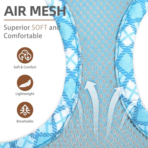 PUPTECK Dog Harness and Leash Set for Small Medium Dogs No Pull Step-in Soft Mesh Puppy Cat Vest Harnesses Reflective at Night, Sky Blue, XS - color: #1 SkyBlue(Basic Mesh), size: XS(CHEST 13"-14.5", 3-9 lbs)
