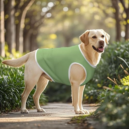SWEET TANG Lightweight Breathable Dog T-Shirt Sage Green, Cool Stretchy Pet Shirt for Medium Large Dogs Summer Daily Wear, 4X-Large - color: Pattern (450), size: 4X-Large