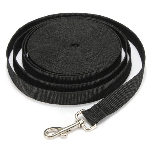 25FT/7.5M Long Leash Dog Obedience Recall Training Agility Lead for Training Play Camping or Backyard (Black)