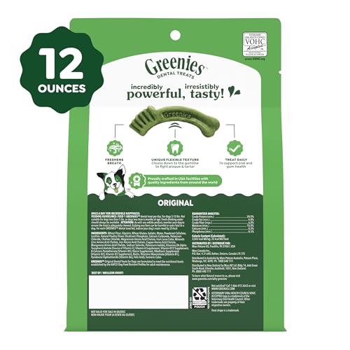 Greenies Veterinarian-Recommended Adult Natural Dental Dog Treats Teenie Size, Dog Dental Chews, Original Flavor, 12 oz. Pack, 43 Count - size: 43 Count (Pack of 1)