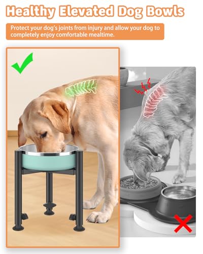 Adjustable Elevated Dog Bowls, Single Dog Food Bowl Stand, Wide 6-10”, 4 Heights Tall Raised Dogs Bowl Holder Water Feeder for Small Medium,Large Breed(3 Feet Normal, Stand Only) - color: 3feet-normal