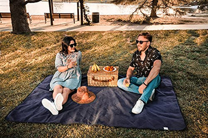 Waterproof Outdoor Blanket Large Fleece Camping & Stadium Blankets for Cold Weather. Perfect for Outdoors, Car, Dogs, Boat, Picnic. Windproof, Extra Warm, Machine Washable.