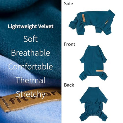 Fitwarm 2 Pack Lightweight Fleece Dog Pajamas, Warm Winter Dog Clothes for Small Dogs Boy Girl, Fuzzy Pet Onesie with Feet, Light Sky Blue, Turquoise, XL - color: LightSkyBlue, size: X-Large