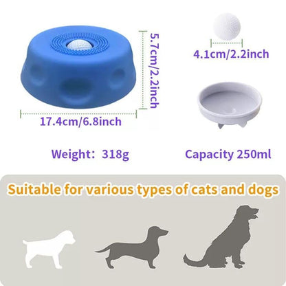 Slow Feeder Dog Lick Bowl with 3 Rolling Ball,Anti-Slip Silicone Puzzle Feeder for Liquid Treats,Bone Broth,Yogurt,Wet Food,Anxiety Relief Enrichment Lick Toy for All Dogs & Cats (Blue-2Pcs) - color: Blue-2Pcs