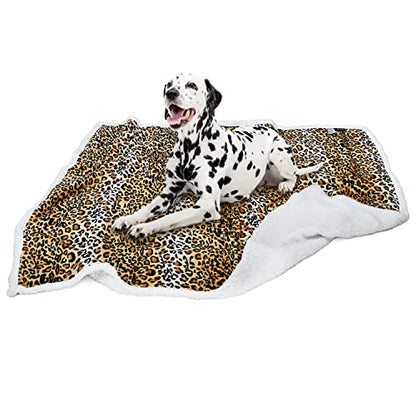 Leopard Print Dog Blankets for Large Dogs, Soft Fluffy Fleece Pet Blankets for Couch, Sofa, Dog Beds, Car Seats, Creat, Washable, 50x60 inches - color: Cheetah