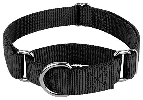 Country Brook Petz - Martingale Dog Collar - Heavy-Duty Training Collar with No Buckle - Service Dog Collar for All Pups - 20 Vibrant Colors (Black, 3/4 Inch, Small) - color: Black, size: Small (Pack of 1)